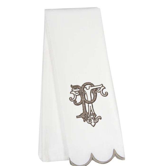 Scallop Embroidered Finished Hem Tea Towels