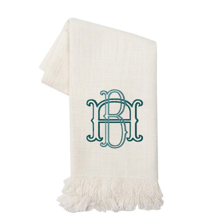 Solid Color Fringe Slubbed Weave Tea Towels