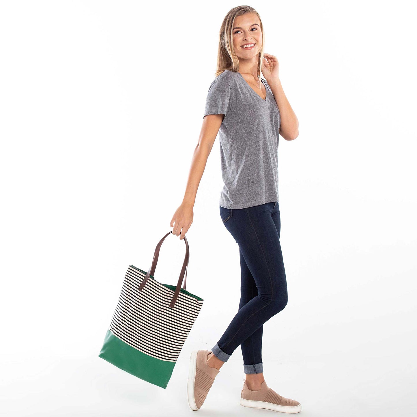Stripes Dipped Tote