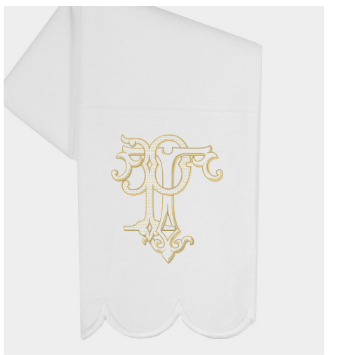 Scallop Embroidered Finished Hem Tea Towels