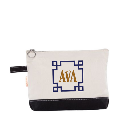 Custom Embroidered Canvas Makeup Bag