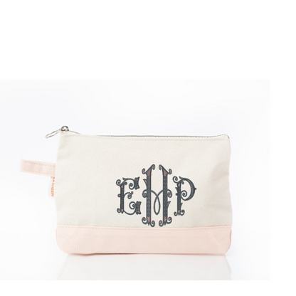 Custom Embroidered Canvas Makeup Bag