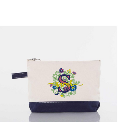 Custom Embroidered Canvas Makeup Bag