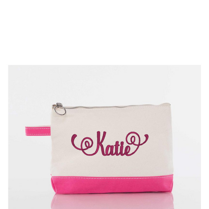 Custom Embroidered Canvas Makeup Bag