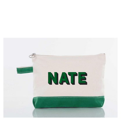 Custom Embroidered Canvas Makeup Bag