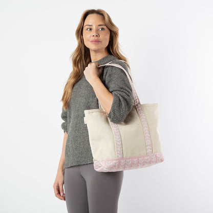 Block Print Canvas Tote