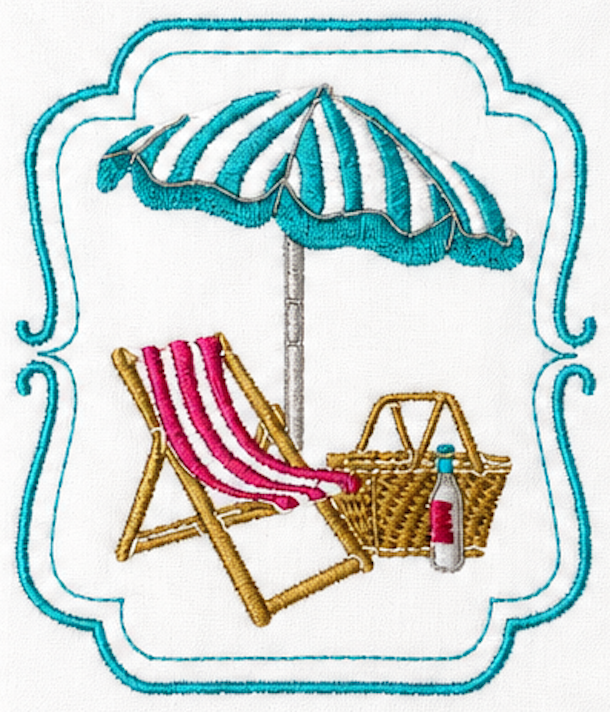 Hello Summer With Teal Border Wreath Sash
