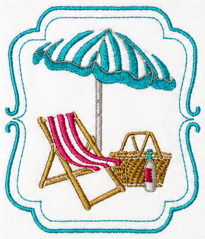 Hello Summer With Teal Border Wreath Sash