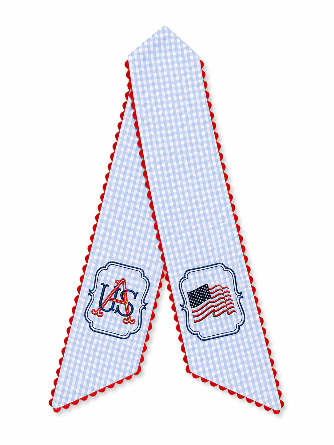 USA & American Flag Blue Flannel Wreath Sash