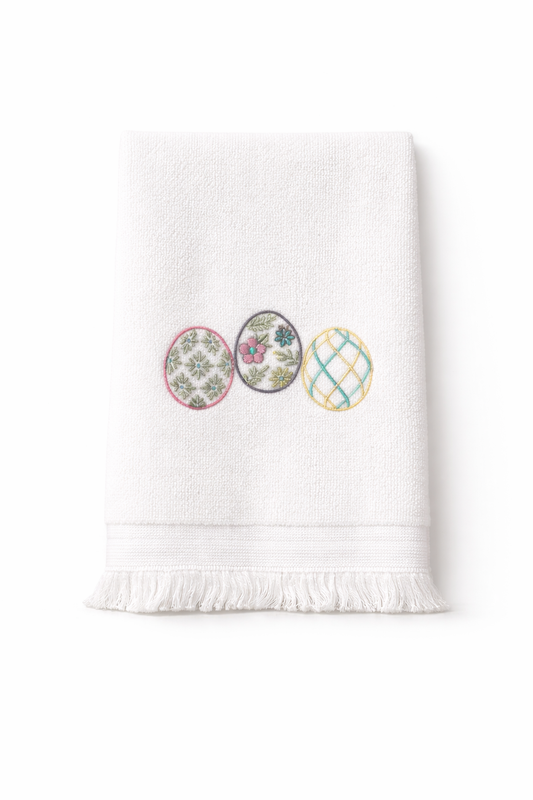Embroidered Easter Eggs Hand Towel