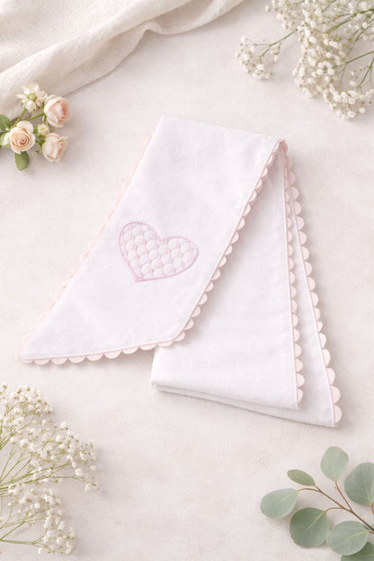 Embroidered Heart Wreath Sash