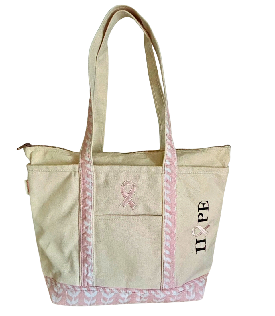 Block Print Canvas Tote - Hope