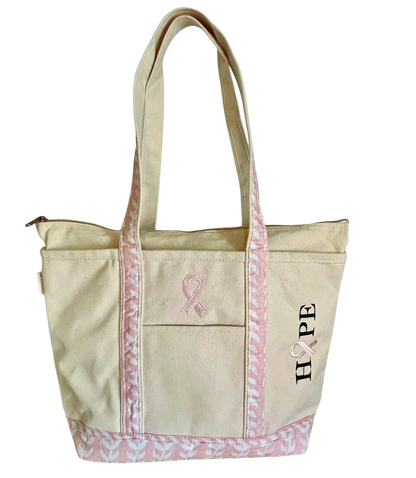 Block Print Canvas Tote - Hope