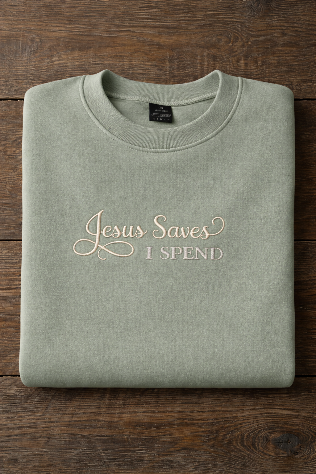 Jesus Saves I Spend - Gildan Softstyle Adult Crewneck Sweatshirt