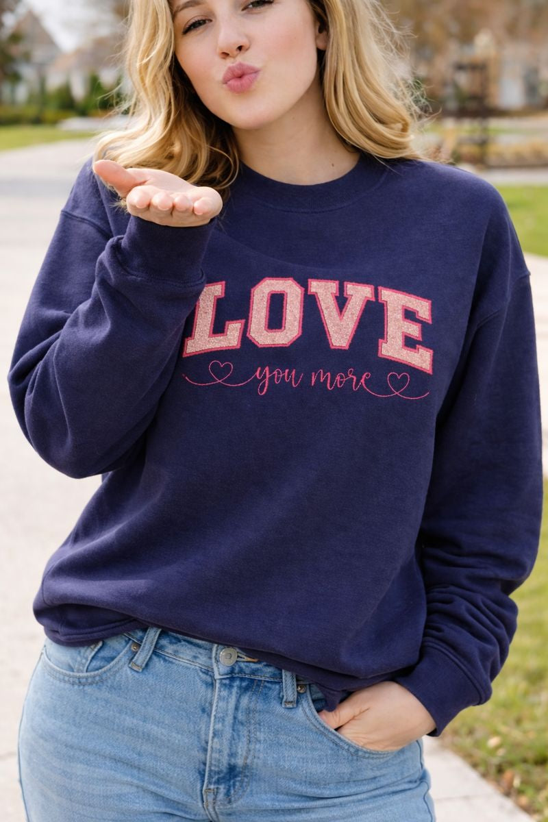 Love You More - Gildan Softstyle Adult Crewneck Sweatshirt