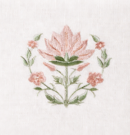 Embroidered Pink Blossom Tissue Box Cover
