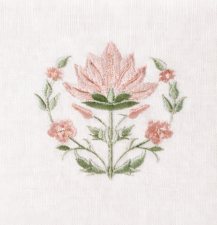 Embroidered Pink Blossom Tissue Box Cover