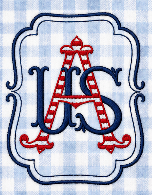 USA & American Flag Blue Flannel Wreath Sash