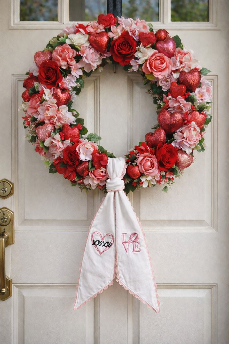 Valentines Day Wreath Sash