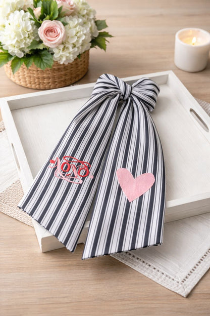 XOXO/Heart Striped Wreath Sash