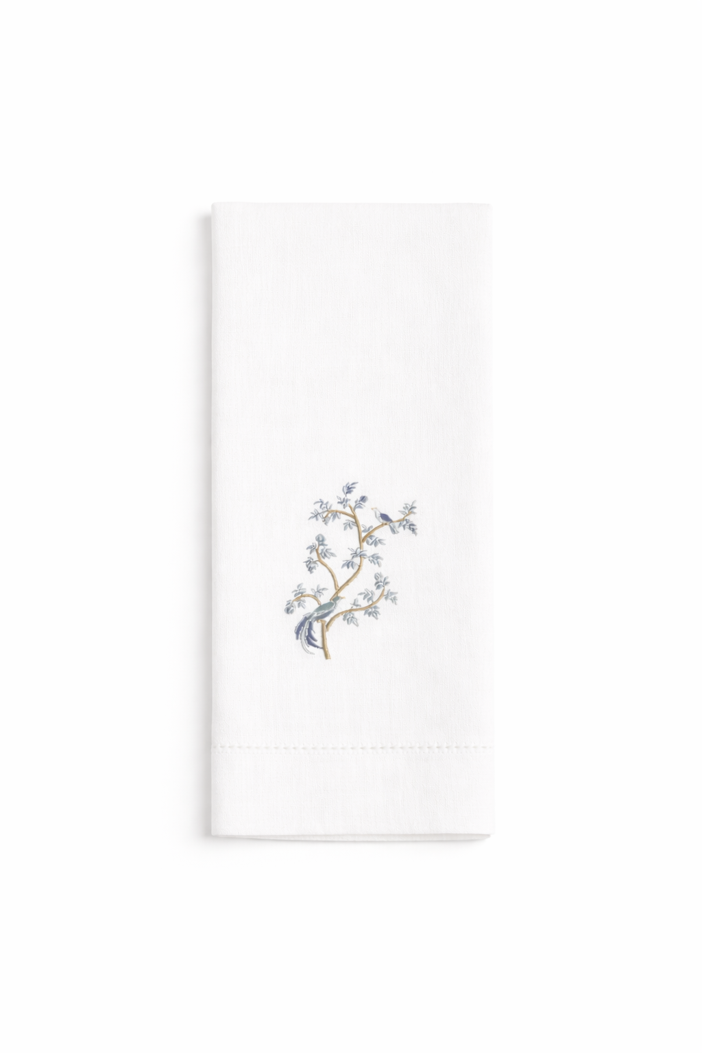 Embroidered Birds On Tree Branch Hand Towel