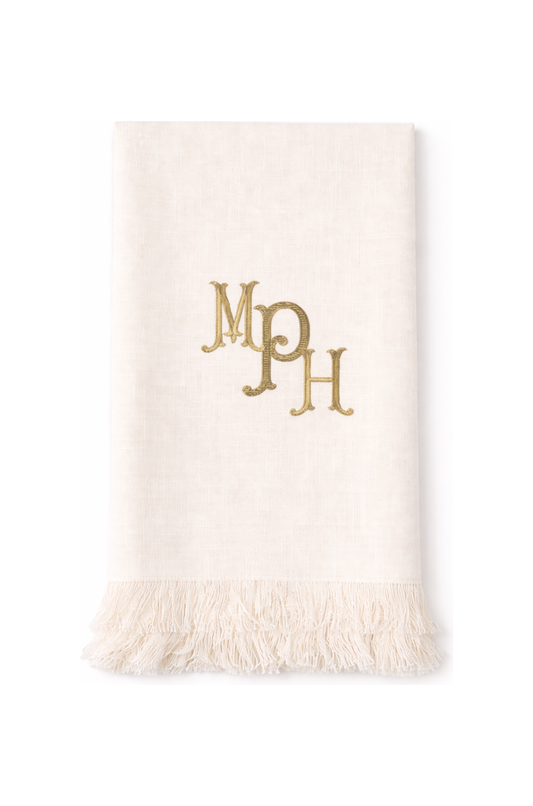 Solid Color Fringe Slubbed Weave Tea Towels